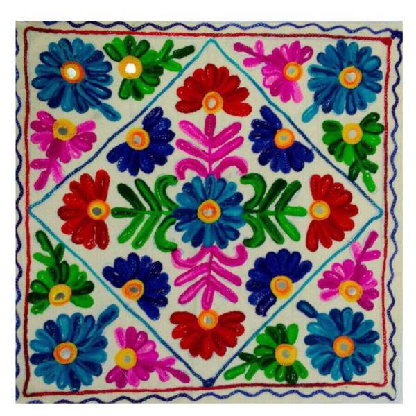 کاور کوسن سوزن دوزی مدل ابریشمی کد416، Silky Needlework Cushion Cover 416