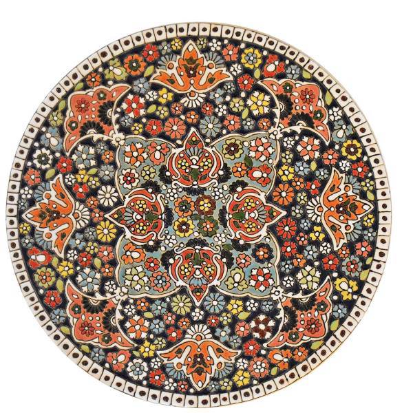 بشقاب سفالی و میناکاری سی دا سایز 25 کد KH01012
