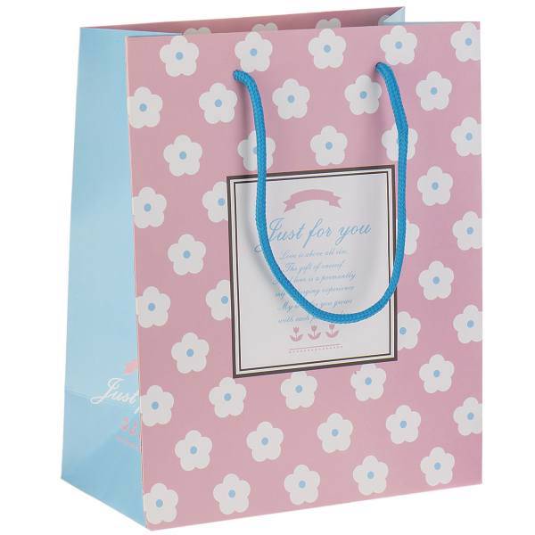 پاکت هدیه عمودی طرح شکوفه های سفید، White Blossoms Vertical Gift Bag