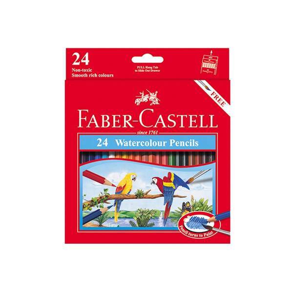 مداد آبرنگی 24 رنگ فابر-کاستل مدل Classic، Faber-Castell Classic 24 Color Watercolor Pencil