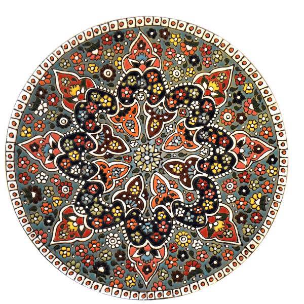 بشقاب سفالی و میناکاری سی دا سایز 25 کد KH01011