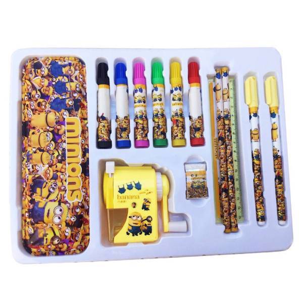 مجموعه 14 عددی لوازم تحریر طرح مینیون مدل RD1008، Minion RD1008 14Pcs Stationery Bundles