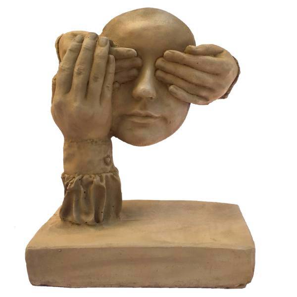 مجسمه طرح خاکی مدل چشمان بسته، Soil Closed Eyes Statue