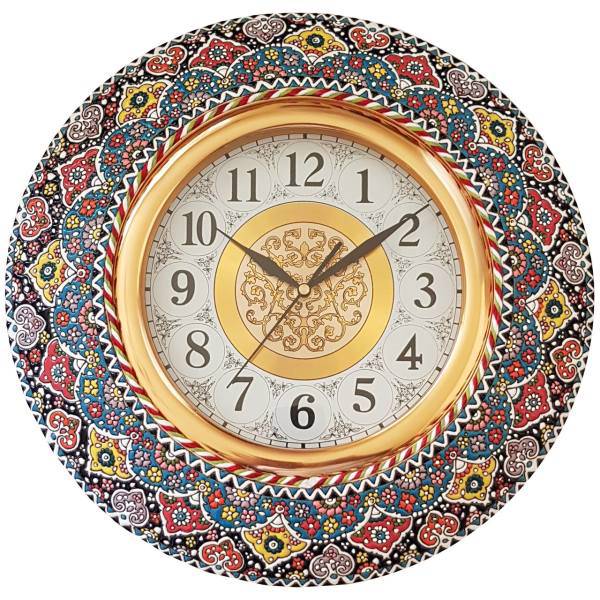 ساعت سفالی لازاپونی طرح میناکاری کد L104z -اندازه بزرگ