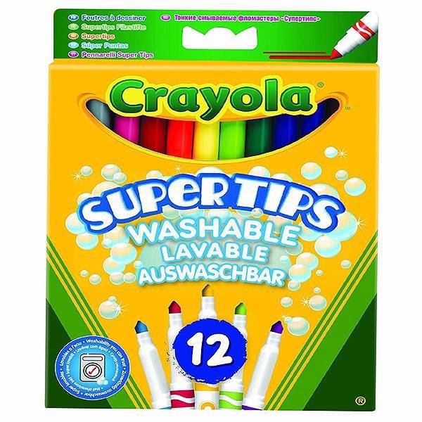 ماژیک رنگ آمیزی کرایولا مدل Supertips - بسته 12 رنگ، Crayola Supertips Marker Pack of 12