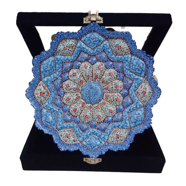 بشقاب مسی میناکاری گالری ثامن سیلور قطر 20 سانتی متر کد S102