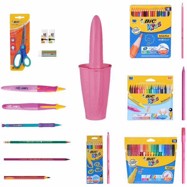 ست 26 تکه لوازم التحریر بیک مدل 03 Girl School، Bic Girl School 03 Stationery Set 26 pcs