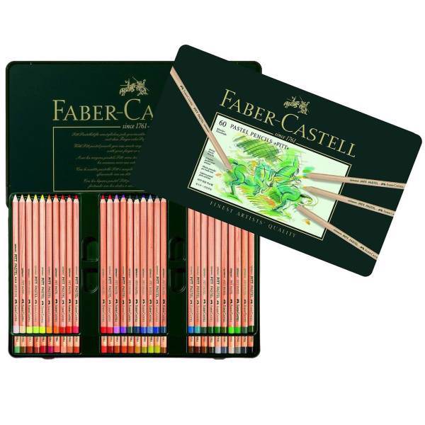 مداد رنگی پاستلی 60 رنگ فابر کاستل مدل پیت، Faber-Castell Pitt Pastel Color Pencils - Pack of 60