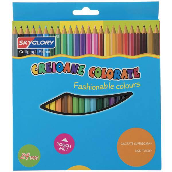 مداد رنگی 24 رنگ اسکای گلوری مدل Fashionable Colours، Skyglory Fashionable Colours 24 Color Pencil