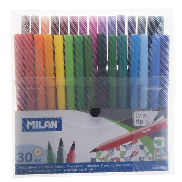 ماژیک رنگ آمیزی میلان مدل Fine - بسته 30 رنگ، Milan Fine Marker - Pack of 30