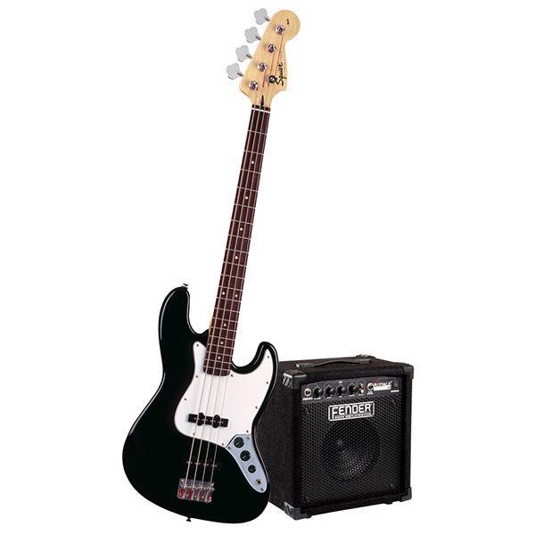 پکیج گیتار باس فندر مدل Squier Affinity Jazz Bass Black، Fender Squier Affinity Jazz Bass Black Bass Guitar Package