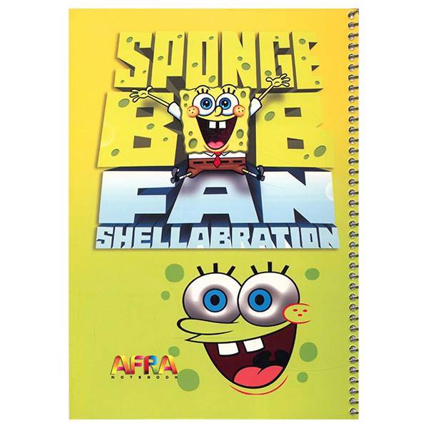 دفتر نقاشی 50 برگ افرا طرح باب اسفنجی 1 جلد شومیز، Afra 50 Sheets Painting Sponge Bob1 Design Soft Cover Notebook