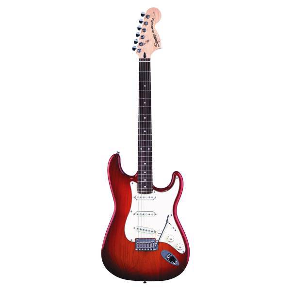 گیتار الکتریک فندر مدل Squier Standard Stratocaster Cherry Sunburst، Fender Squier Standard Stratocaster Cherry Sunburst Electric Guitar
