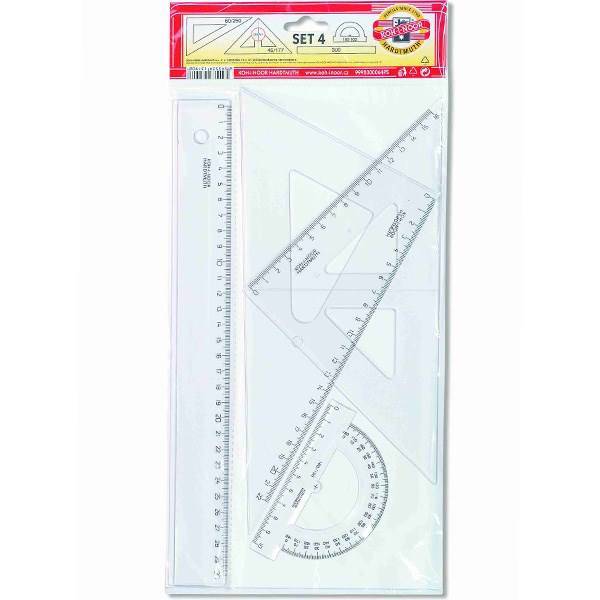 خط کش کوه نور 9992000064PS بسته 4 عددی، Koh-I-Noor Set 4 9992000064PS Ruler