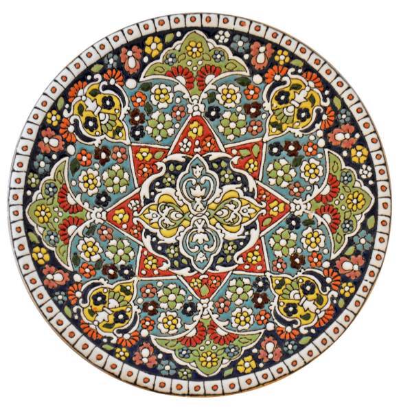 بشقاب سفالی و میناکاری سی دا سایز 20 کد KH02020