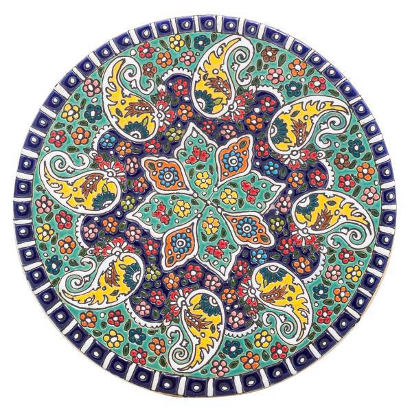 بشقاب سفالی آرت گالری طرح میناکاری کد A3035