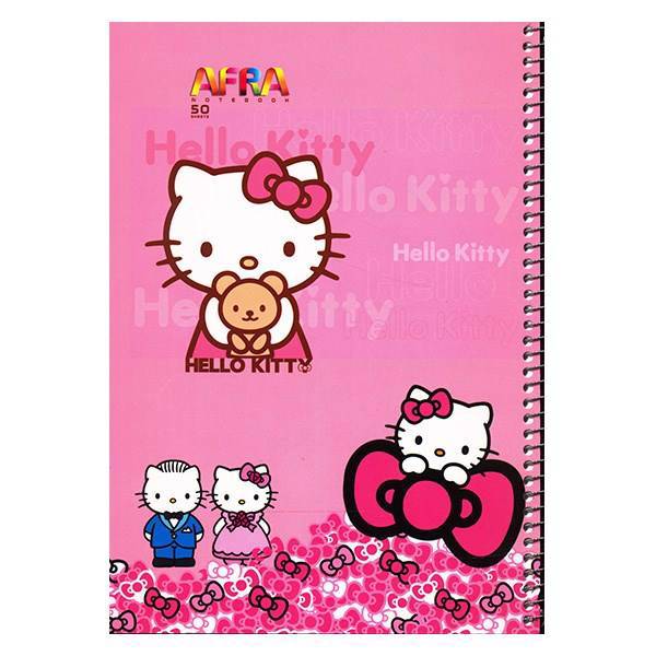 دفتر نقاشی 50 برگ افرا طرح Hello Kitty 1 جلد شومیز، Afra 50 Sheets Painting Hello Kitty Design Soft Cover Notebook