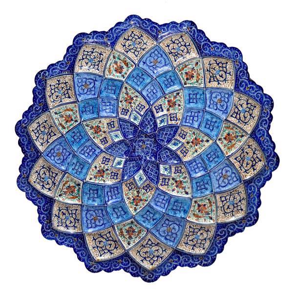 بشقاب مسی میناکاری شده سی دا طرح اسلیمی کد 01059 قطر 30 سانتی متر