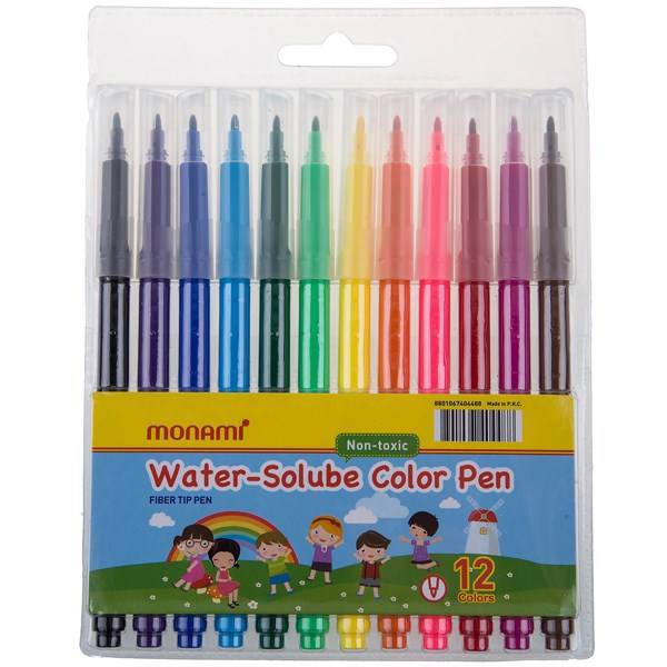 ماژیک آبرنگی 12 رنگ مونامی، Monami 12 Color Watercolor Marker