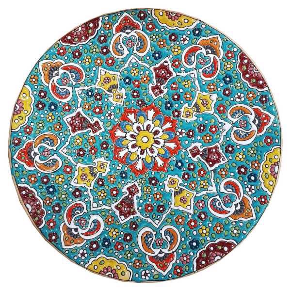 بشقاب سفالی میناکاری قطر 25 کد 402