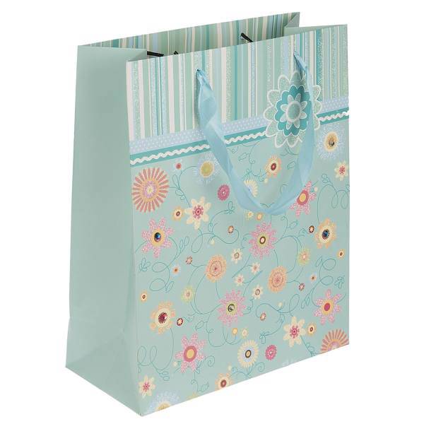 پاکت هدیه عمودی طرح گل، Flower Design Vertical Gift Bag