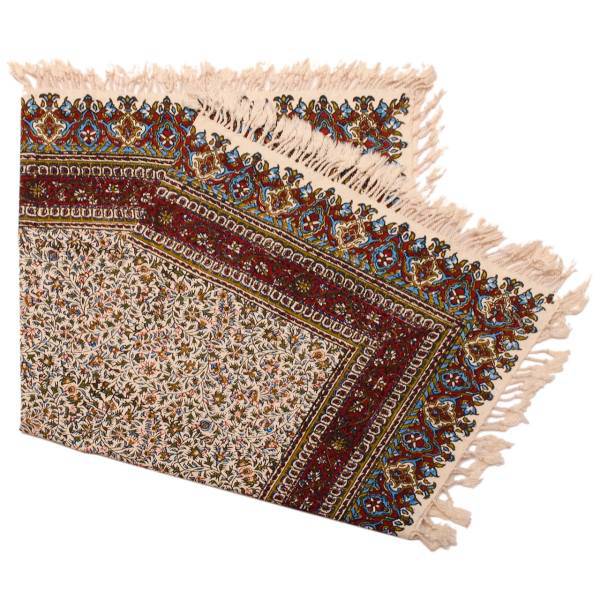 سفره قلمکار اثر زابلیان طرح 107-11-118 سایز 80 در 80 سانتی متر