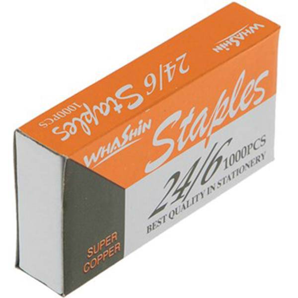 سوزن منگنه واشین سایز 24/6 - 10 بسته 1000 عددی، Whashin Staple 24/6 - 10 Pack of 1000 Pcs