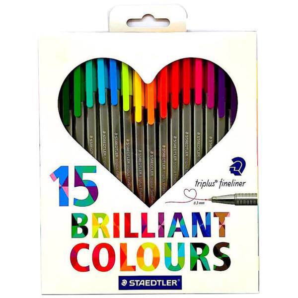 روان نویس 15 رنگ استدلر مدل Triplus Brilliant Colours، Staedtler Triplus Brilliant Colours 15 Color Rollerball Pen