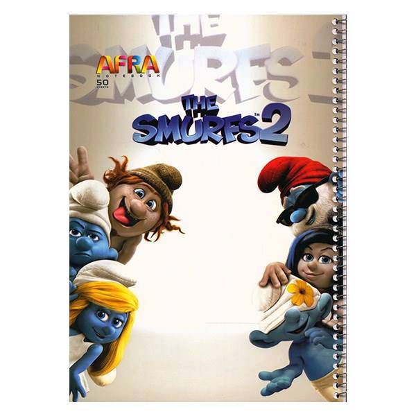 دفتر 50 برگ افرا طرح اسمرف ها 2.1 جلد شومیز، Afra 50 Sheets The Smurfs2.1 Design Soft Cover Notebook