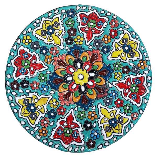 بشقاب سفالی میناکاری قطر 15 کد 202