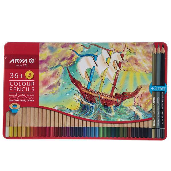 مداد رنگی 36 رنگ آریا مدل 3023، Arya 3023 36 Color Pencil