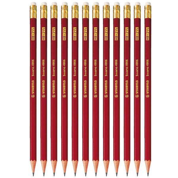 مداد مشکی استابیلو مدل Swano 4906 بسته 12 عددی، Stabilo Swano 4906 Black Pencil Pack of 12