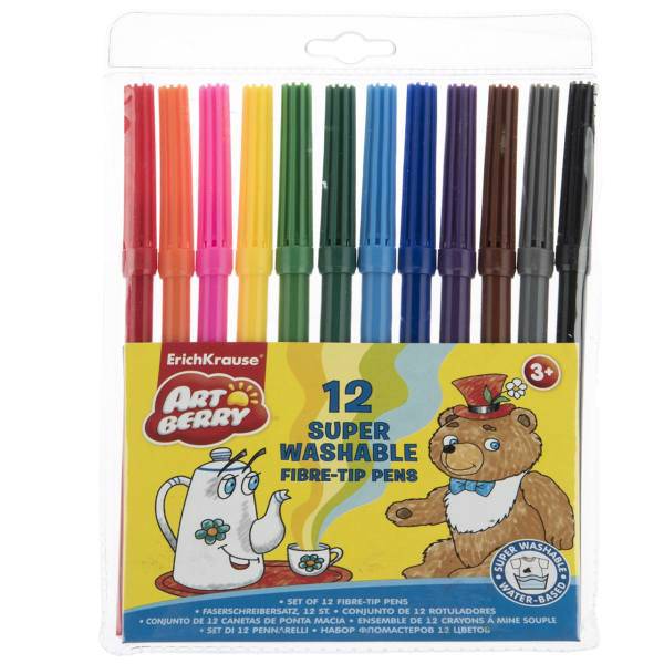 ماژیک رنگ آمیزی 12 رنگ اریک کراوزه مدل Super Washable، ErichKrause Super Washable 12 Color Painting Marker