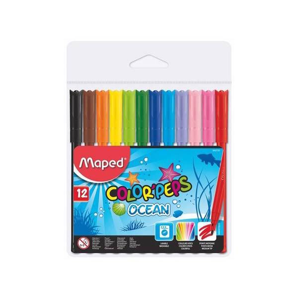 ماژیک رنگ آمیزی مپد سری Color Peps مدل Ocean - بسته 12 رنگ، Maped Color Peps Ocean Marker - Pack of 12