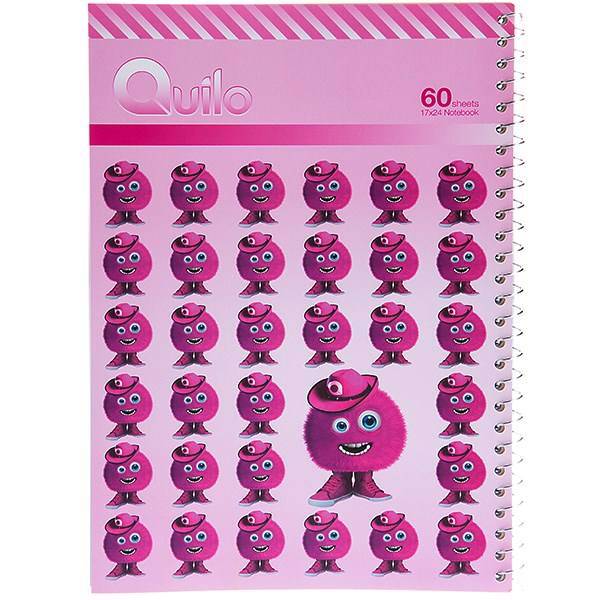 دفتر مشق کوییلو طرح هیولای صورتی بانمک 60 برگ، Quilo Cute Pink Monster 60 Sheets Homework Notebook