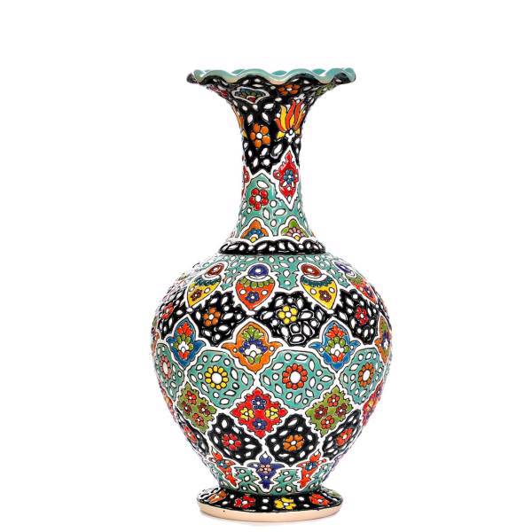 گلدان سفالی گالری صلصال طرح میناکاری کد 205