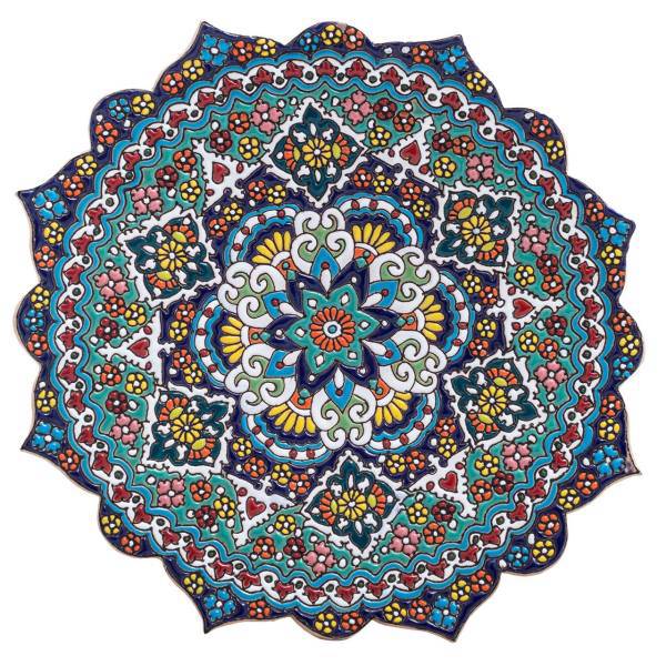بشقاب سفالی آرت گالری طرح میناکاری کد A3031