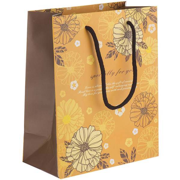 پاکت هدیه عمودی طرح گل های پاییزی، Automn Flowers Vertical Gift Bag