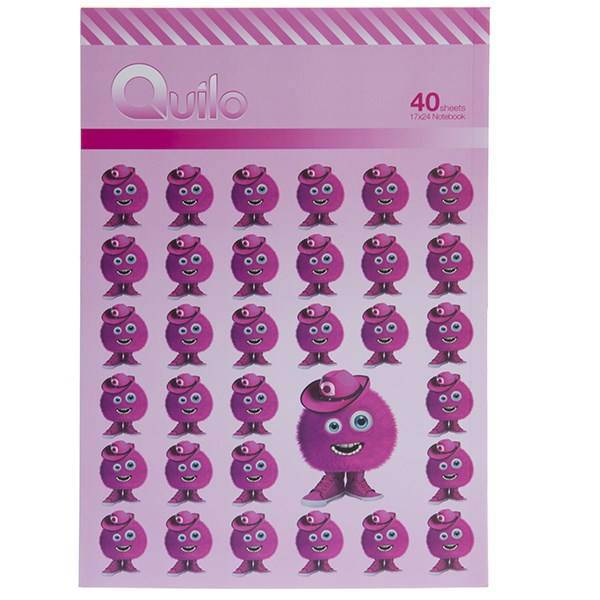 دفتر مشق کوییلو طرح هیولای صورتی بانمک 40 برگ، Quilo Cute Pink Monster Homework Notebook 40 Sheets