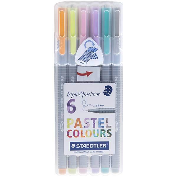 روان نویس 6 رنگ استدلر مدل Triplus Pastel Colours، Staedtler Triplus Fineliner Pastel Colours 6 Color Rollerball Pen