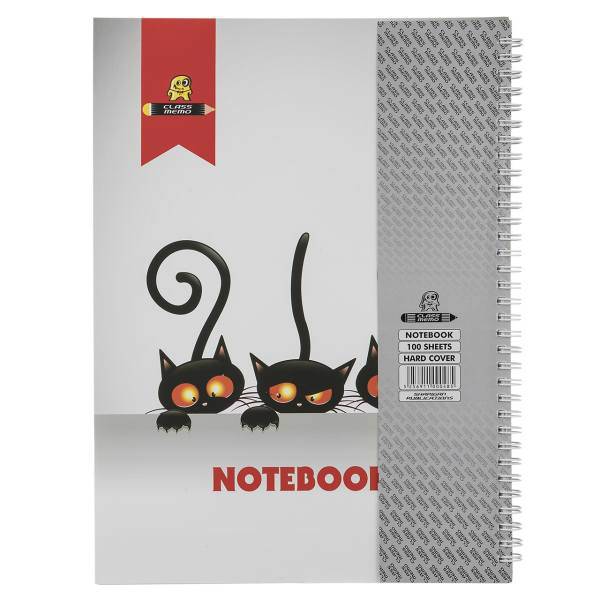 دفتر مشق کلاس ممو طرح گربه های سیاه، Classmemo Black Cats Design Homework Notebook
