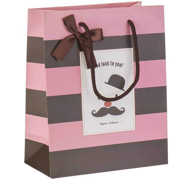 پاکت هدیه عمودی طرح راه راه، Striped Vertical Gift Bag