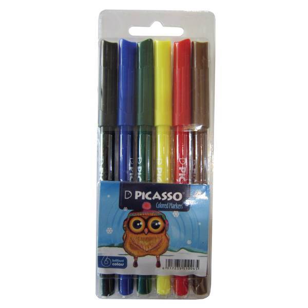 ماژیک رنگ آمیزی 6 رنگ پیکاسو مدل FINE TIP، Picasso Fine TIP 6 Color Painting Marker