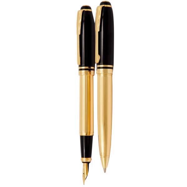 ست خودکار و خودنویس یوروپن مدل Fort - با گیره طلایی، Europen Fort Ballpoint Pen and Fountain Pen Set - With Golden Clip