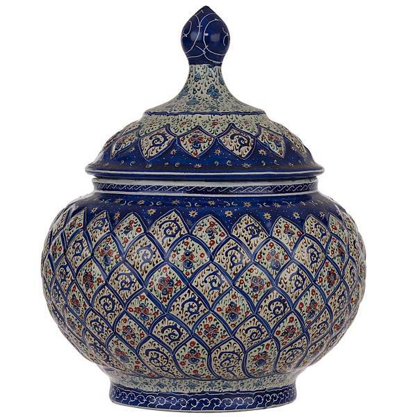 قندان مسی میناکاری شده اثر شیرازی طرح 3 سایز متوسط
