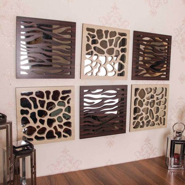 آینه ام دی اف دکو وسنا مدل V1012 شش تکه، Deco Vasna V1012 MDF Mirror 6 Pieces