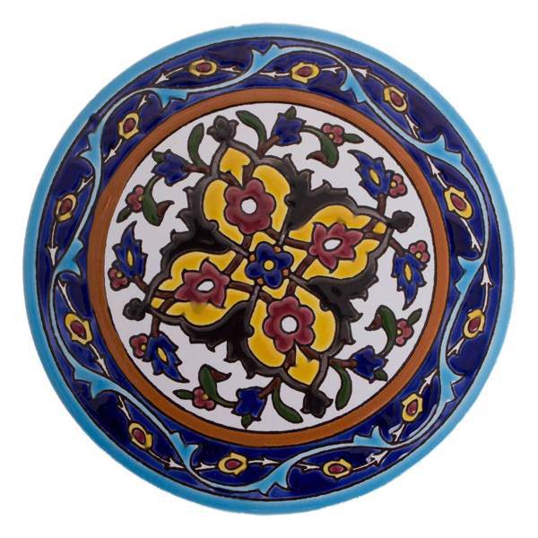 کاشی هفت رنگ قطر 20 سانتیمتر گالری مند مدل MK12 طرح اسلیمی