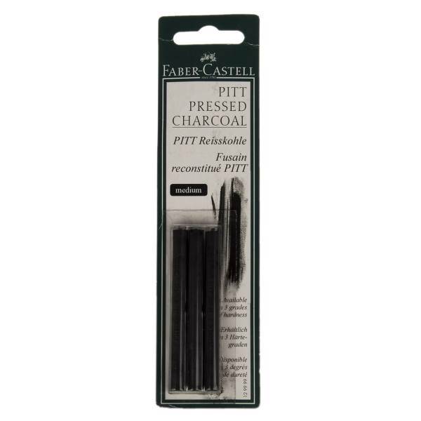 زغال فابر کاستل مدل PITT Pressed بسته 3 عددی، Faber-Castell PITT Pressed Charcoal Pack of 3