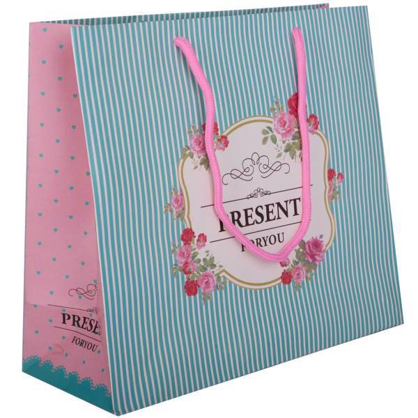 پاکت هدیه افقی طرح بوته روز، Rose Bush Horizontal Gift Bag