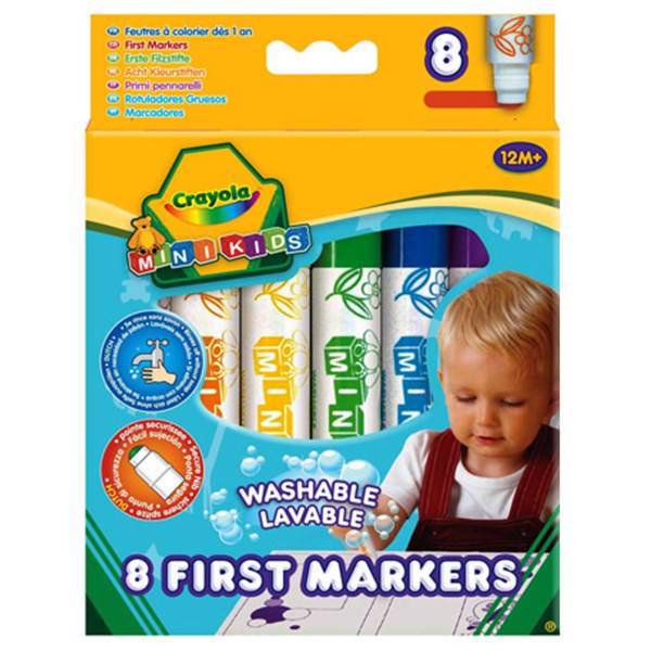 ماژیک رنگ آمیزی کرایولا مدل First Markers - بسته 8 رنگ، Crayola First Markers Marker - Pack of 8